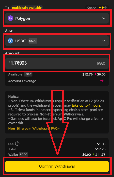 Comment connecter un portefeuille cryptographique et se retirer d'ApeX Comment connecter un portefeuille cryptographique et se retirer d'ApeX