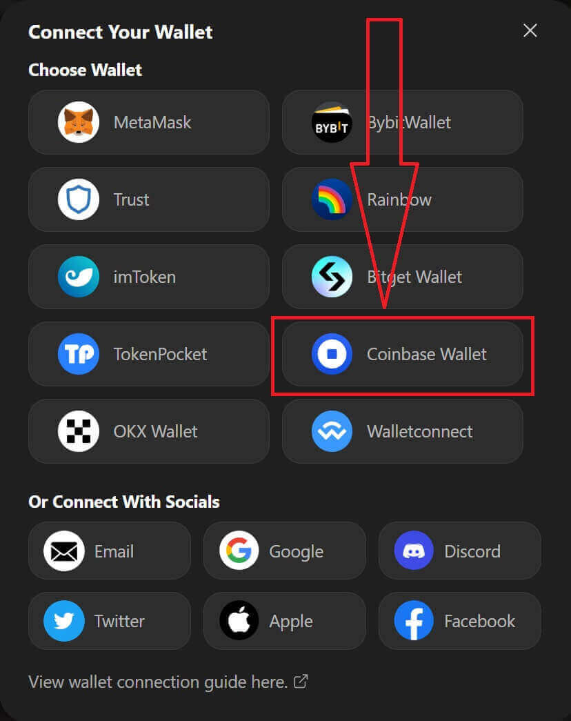 E faʻafefea ona faʻafesoʻotaʻi le atotupe i le ApeX e ala i le Coinbase Wallet E faʻafefea ona faʻafesoʻotaʻi le atotupe i le ApeX e ala i le Coinbase Wallet