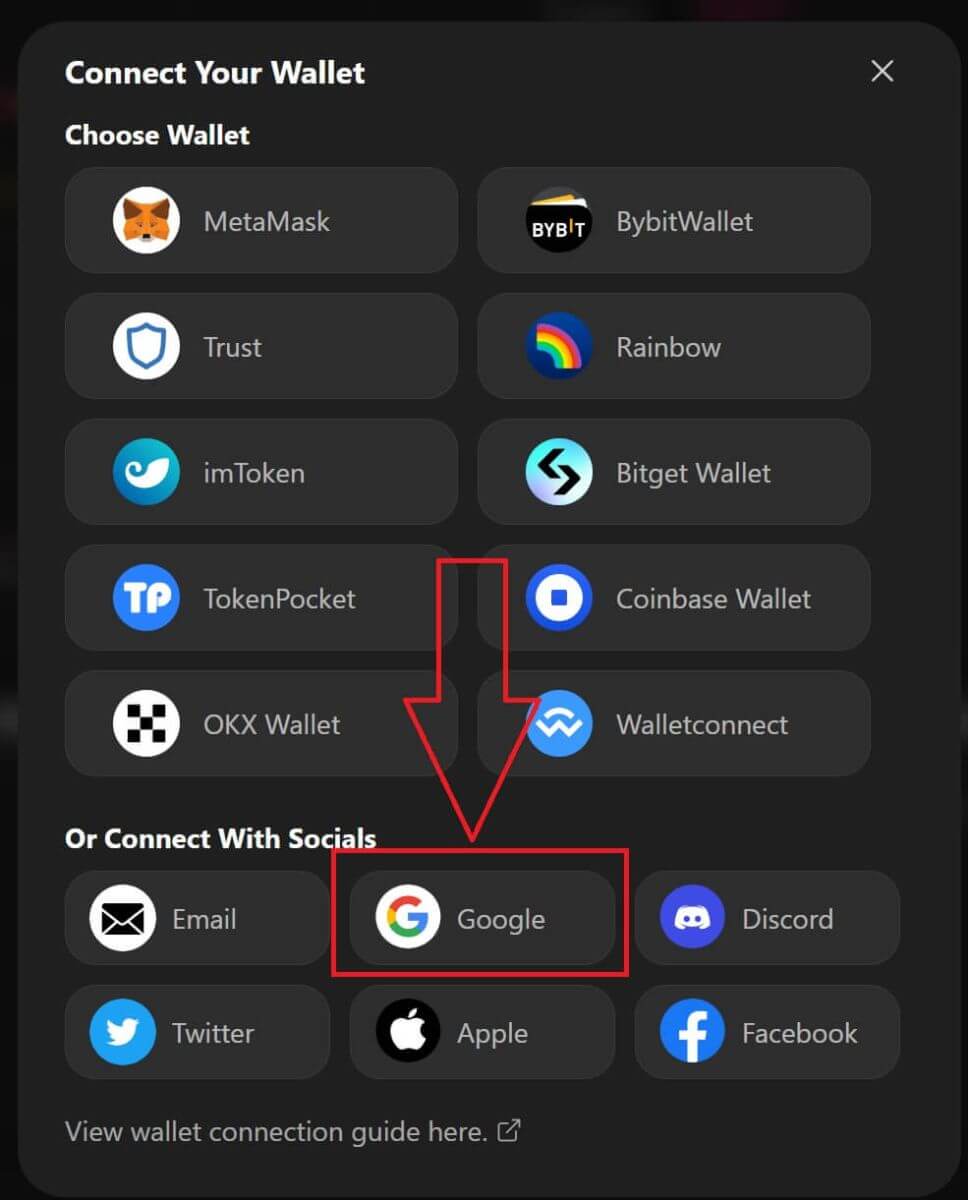 Социалдык медиа аккаунту (Google, Facebook) аркылуу Walletти ApeXке кантип туташтыруу керек Социалдык медиа аккаунту (Google, Facebook) аркылуу Walletти ApeXке кантип туташтыруу керек